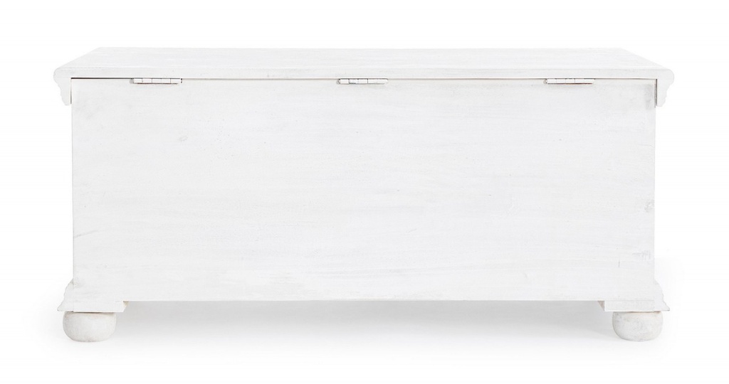 Panca portatutto shabby intarsiata bianca cm 100 x 50 x 45h