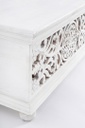 Panca portatutto shabby intarsiata bianca cm 100 x 50 x 45h
