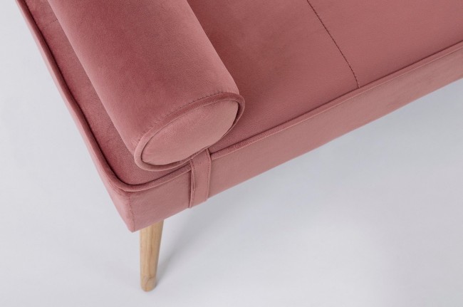 Panca rosa gambe oro design velluto rosa antico