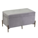 Panca velluto grigio chiaro cm78x40h45