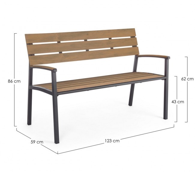 Panchina arredo giardino antracite Isak