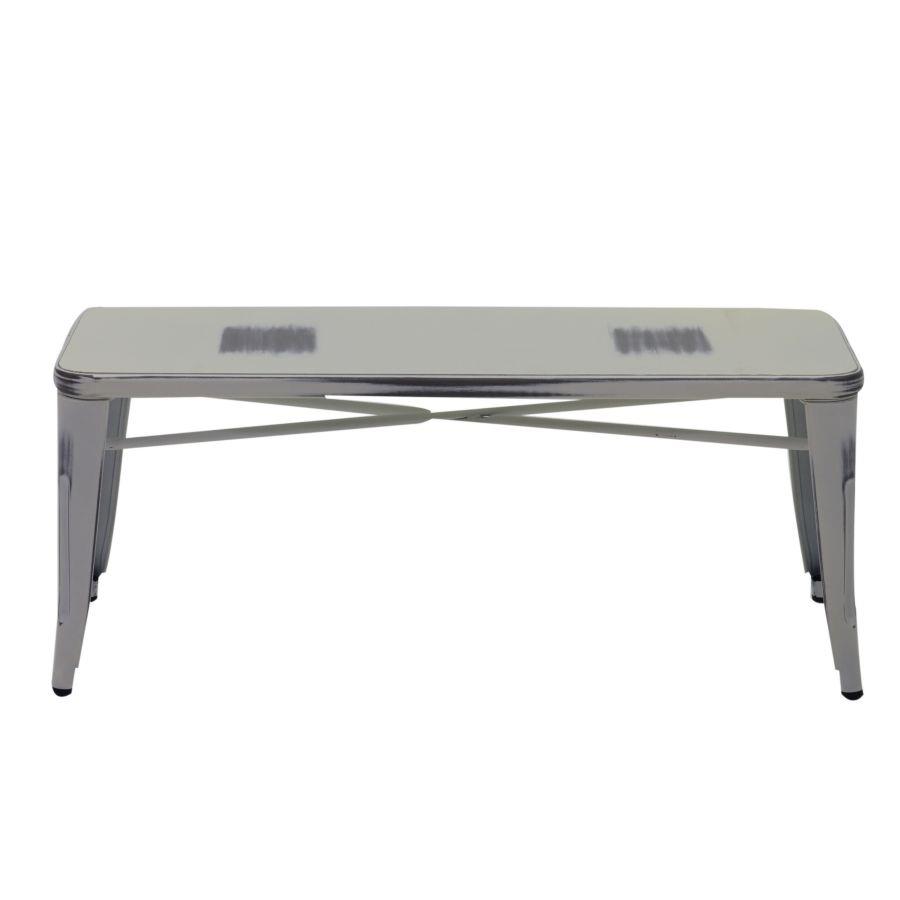 Panchina ferro bristol bianco antico cm 103x38h45