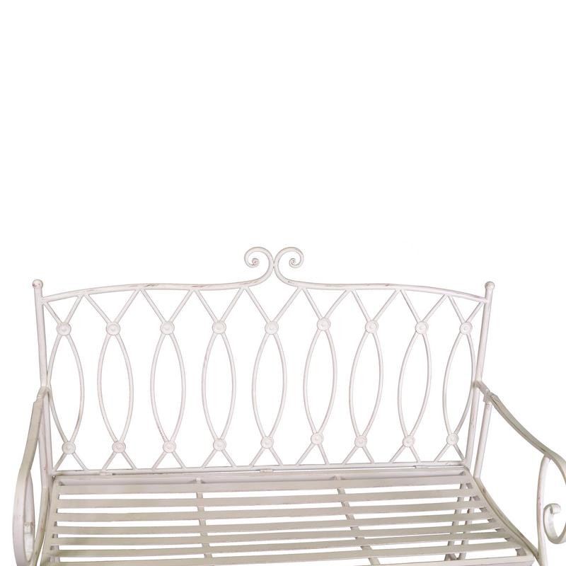 Panchina metallo Ragusa avorio cm104x55h95,5
