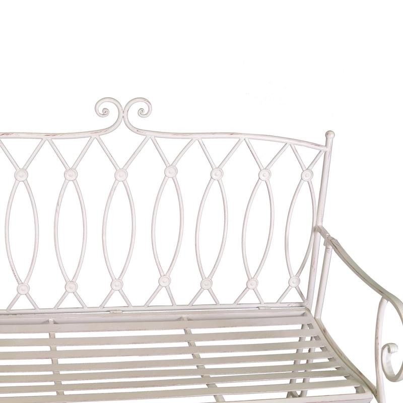 Panchina metallo Ragusa avorio cm104x55h95,5