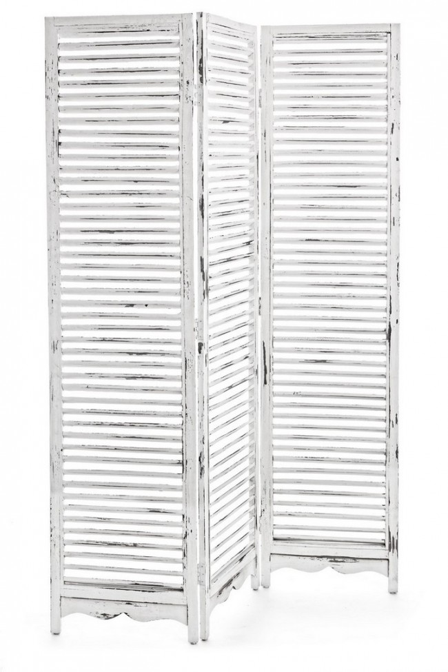 Paravento separe 3 ante legno bianco MIlky cm 120 x 180