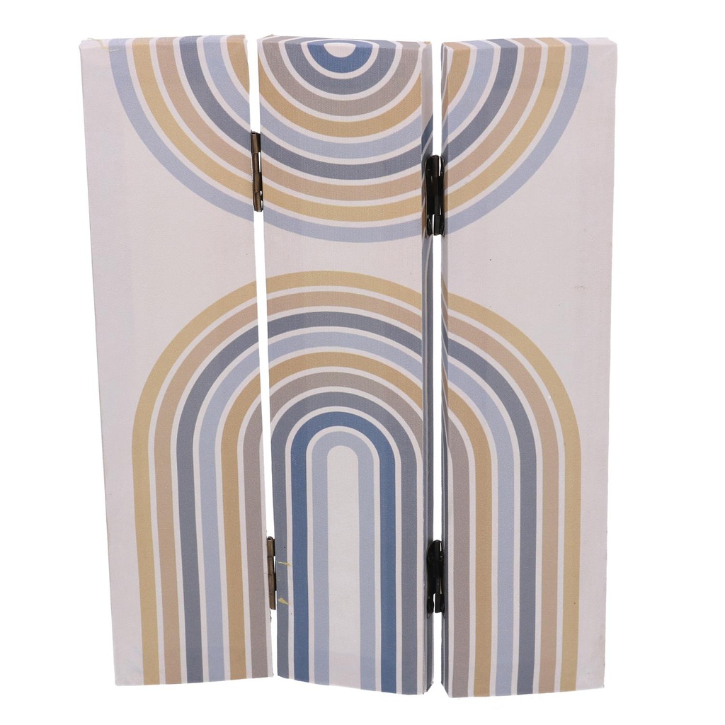 Paravento stampa 3 ante azzurro e arancione cm 120,6x2,5xh180,6x2,5xh180xh180