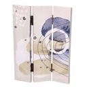 Paravento stampa cerchi bianco blu 3 ante rettangolare cm 120,6x2,5xh180,6x2,5xh180