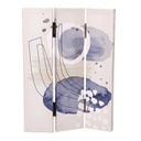 Paravento stampa cerchi bianco blu 3 ante rettangolare cm 120,6x2,5xh180,6x2,5xh180