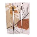 Paravento stampa foglie beige arancione3 ante rettangolare cm 120,6x2,5xh180,6x2,5xh180