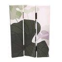 Paravento stampa foglie verde 3 ante rettangolare cm 120,6x2,5xh180,6x2,5xh180