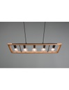 Lampadario Agra Gabbia Rettangolare Legno 5 Luci Legno Naturale E Nero Trio Lighting