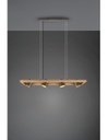 Lampadario Sospensione Rettangolare 4 Spot Orientabili Legno E Metallo Nichel Bell Trio Lighting