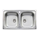 Lavello Incasso Acciaio Inox 2 Vasche Cm 86