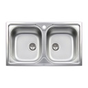 Lavello Incasso Acciaio Inox 2 Vasche Cm 86