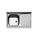 Lavello cucina vasca con gocciolatoio dx acciaio da appoggio 50x90 cm (N118DX)