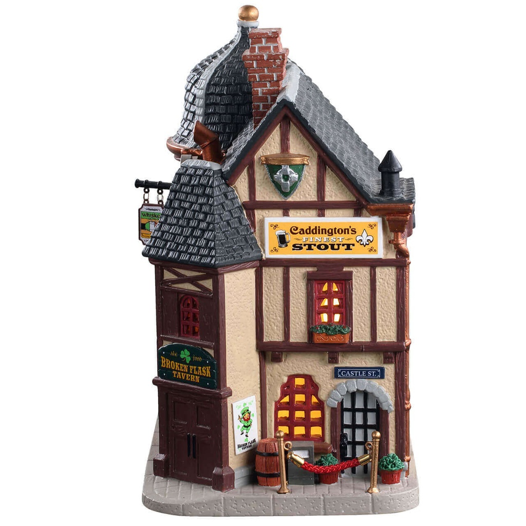 Lemax Broken Flask Tavern B/O Led - Taverna del Flacone Rotto B/O Led per villaggio di Natale