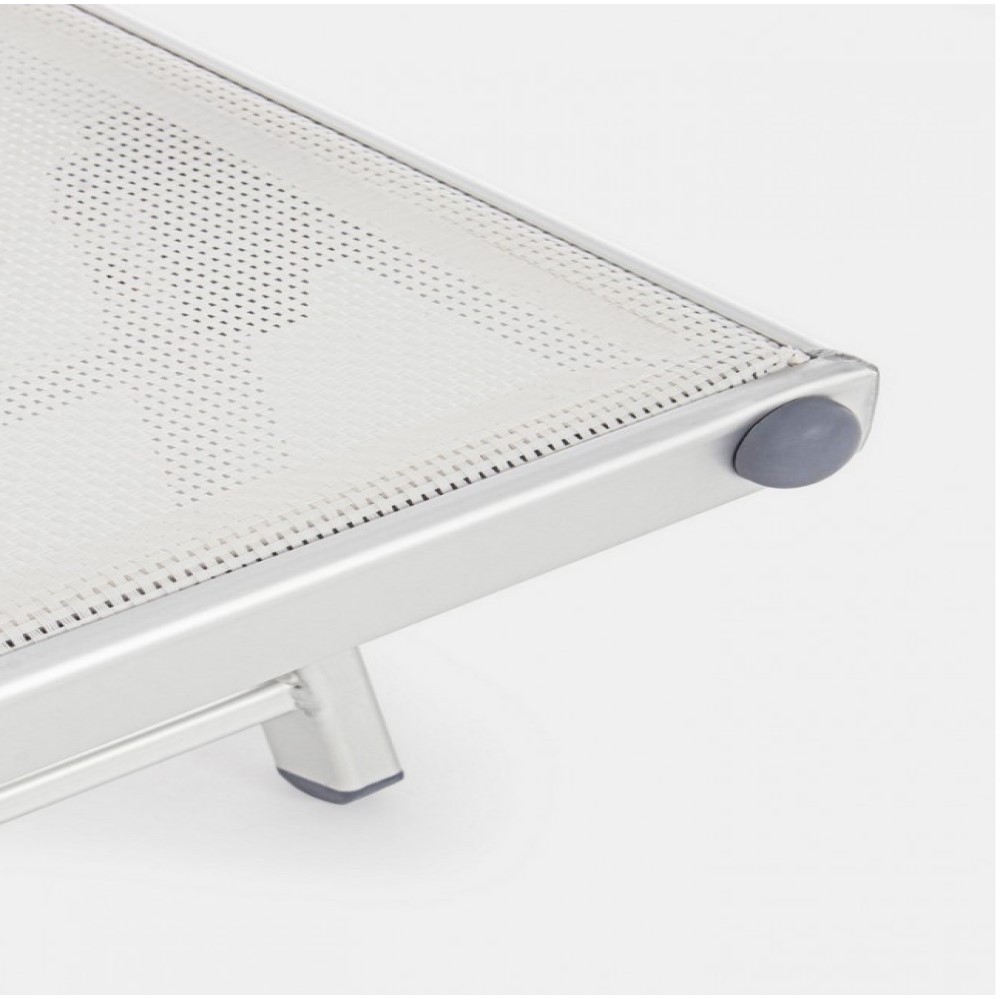 Lettino Cross con ruote in alluminio bianco