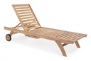 Lettino con ruote in Teak