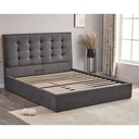 Letto Matrimoniale Coco Contenitore Tessuto Grigio Scuro  L 171 x P 209 x H 115 cm