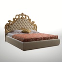 Letto barocco classico crema con contenitore Aleksandra