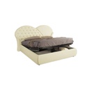 Letto matrimoniale c-contenitore in ecopelle crema 215x220xh.122 cm