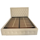 Letto matrimoniale contenitore Buttonsquare champagne con testiera trapuntata