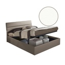 Letto matrimoniale contenitore Ios ecopelle bianca