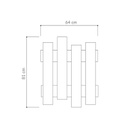 Appendiabiti a muro bianco con 8 ganci Wave 64xh.81 cm(WAVEBI)