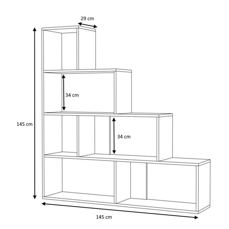 Libreria a scala Alis Cemento 145x29xh.145 cm