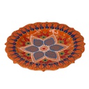 Piatto decorativo ceramica arancione cmø25h3
