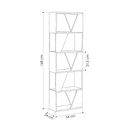 Libreria bianca 5 ripiani Frame 54x24xh.168 cm