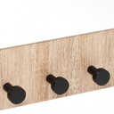 Appendiabiti con specchio in legno Naturale con quattro ganci 37x6x h50 cm