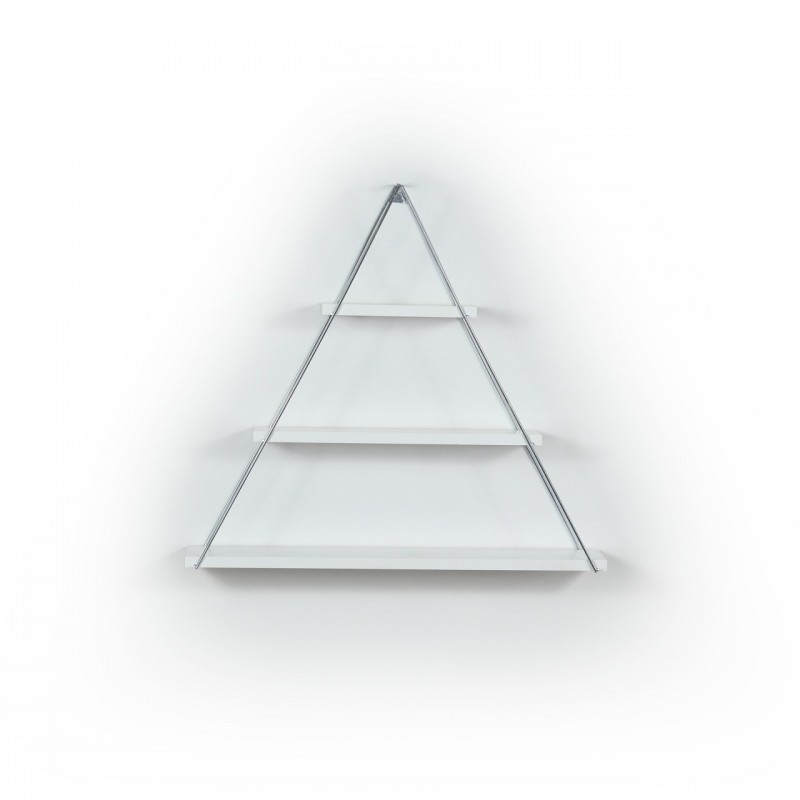 Libreria muro triangolare bacheca piramide bianca cm cm 74 x 13 x 61h