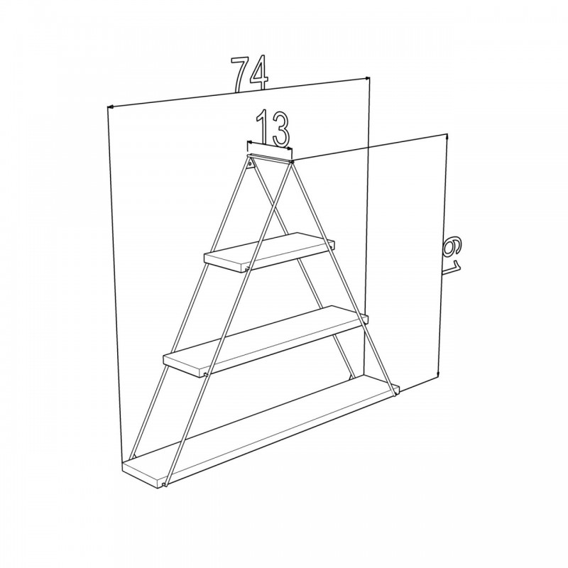 Libreria muro triangolare bacheca piramide bianca cm cm 74 x 13 x 61h