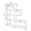 Libreria scaffale 4 livelli 9 scomparti bianco grigio 145x29xh.145 cm EFFEZ