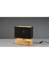 Lume Tavolo Rettangolo Woody Legno Naturale Paralume Nero Trio Lighting