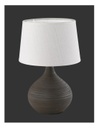 Lumetto Ceramica Marrone e Paralume Cappuccino Martin Trio Lighting