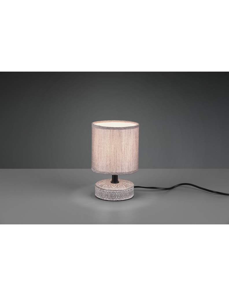 Lumetto Marrone Moderno Base Ceramica con Paralume Tessuto Marie Trio Lighting