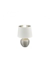 Lumetto Moderno Ceramica Argento Paralume Bianco Luxor Ø18 cm Trio Lighting