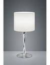 Lumetto Moderno Nandor Nichel Paralume Tessuto Bianco Fusto Led Trio Lighting