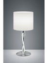 Lumetto Moderno Nandor Nichel Paralume Tessuto Bianco Fusto Led Trio Lighting