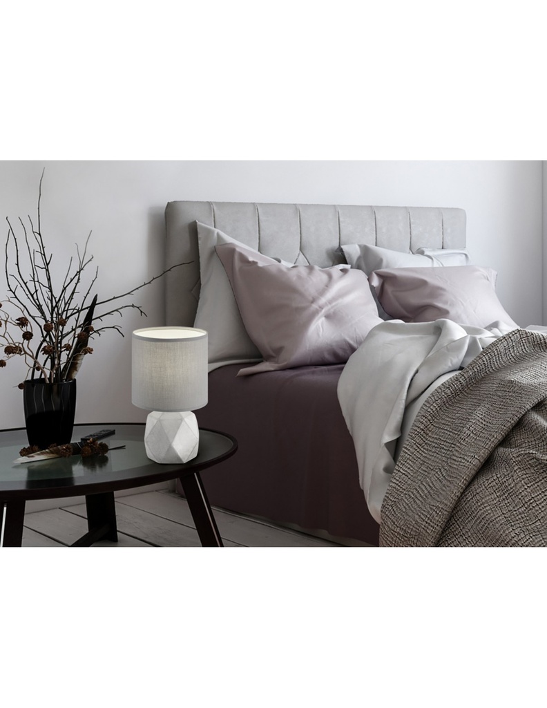 Lumetto Pike Cemento con Rombi e Paralume Grigio Ø16 cm Trio Lighting