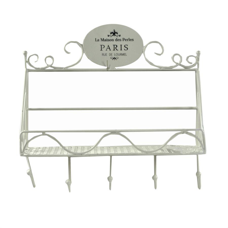 Appendino metallo paris 5 posti con mensola cm 38