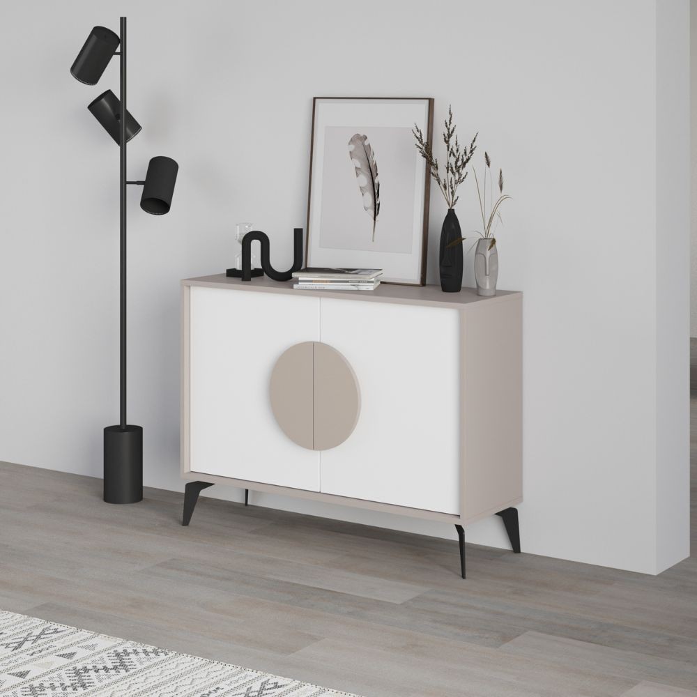 Madia Gora 110x35.6x82 cm Light Mocha con Ante Bianco