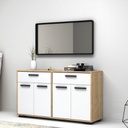 Madia multiuso quattro ante due cassetti Bianco Rovere TRUVA 140x40x h78 cm EFFEZ