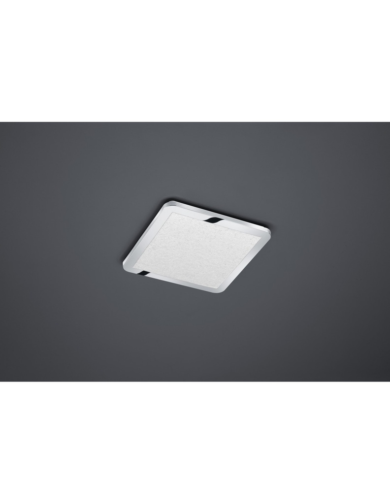 Plafoniera Quadrata Cesar Led Dimmerabile Cromo IP44 30x30 cm Trio Lighting