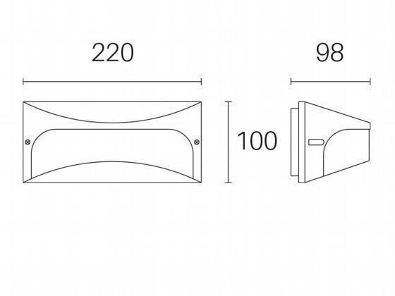 Applique 10W Led 4000K  linea dome  grafite