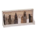 Mensola legno 1 piano casette cm 82x20h38