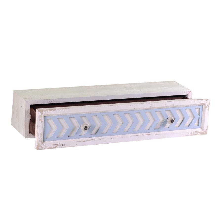 Mensola legno cipro con cassetto cm 80x21h16