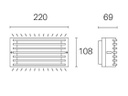 Applique 10W Led 4000K  linea grid  bianco